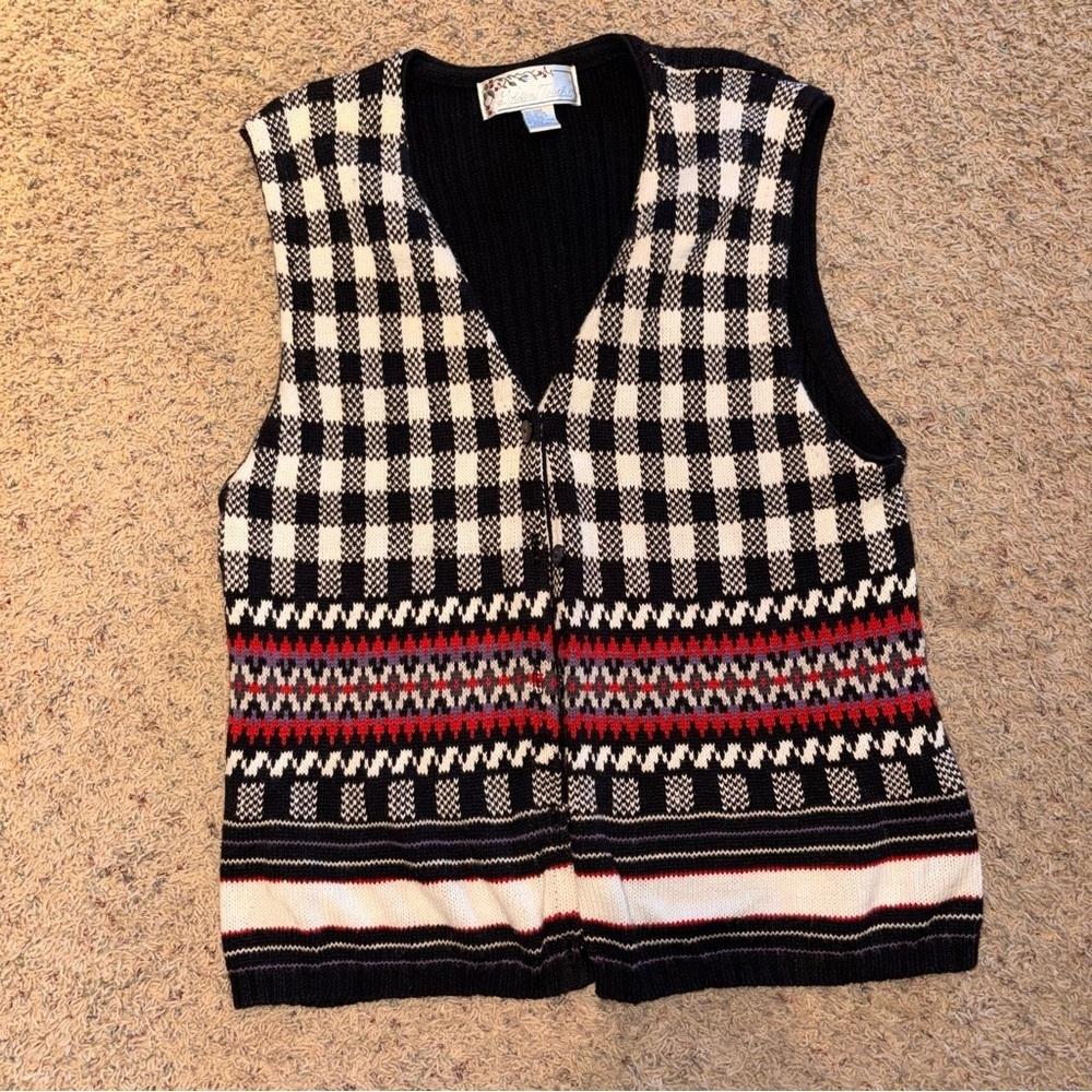 Vintage Golden Touch Oversized Knit Sweater Vest - 22W​​​